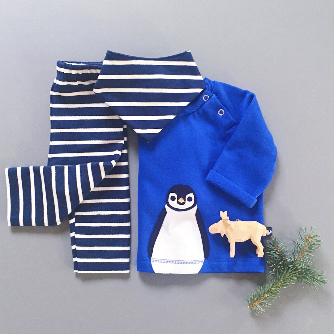 Geschenkidee - Baby Sweatshirt mit Pinguin aus 100% Biobaumwolle von internaht