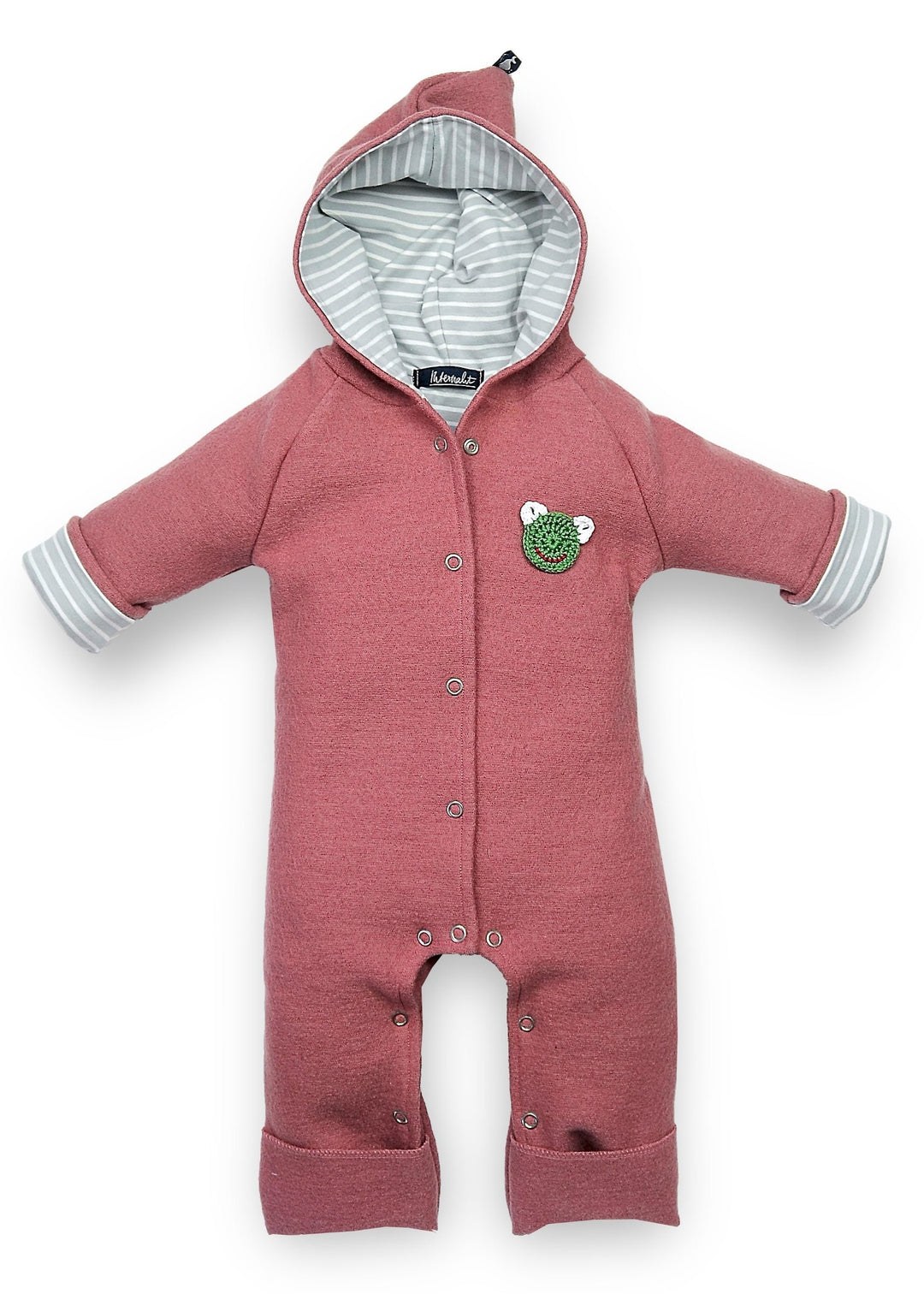 Baby Winteroverall aus Wolle kbT in Roseholz mit vollständigen Innenfutter aus 100% Bio Baumwolle von internaht