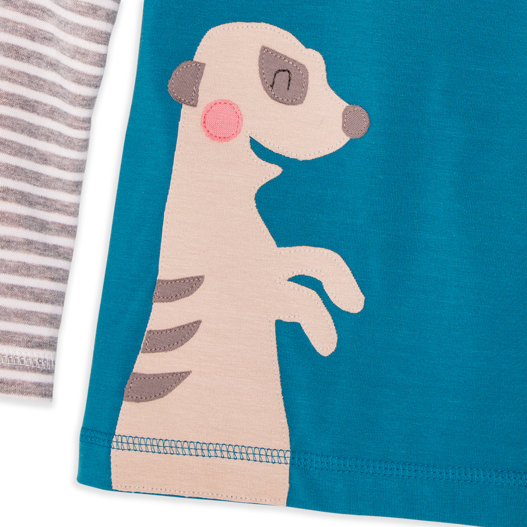 Erdmännchen-Shirt für Kinder mit aufwändiger, handgenähter Applikation