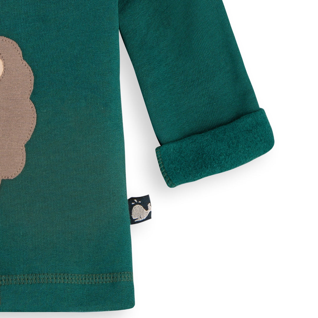 Smaragdgrünes Baby Sweatshirt aus 100% Bio Baumwolle von internaht