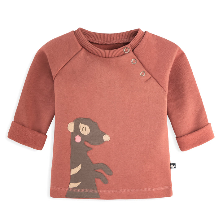 Baby Sweatshirt mit Erdmännchen-Applikation von internaht