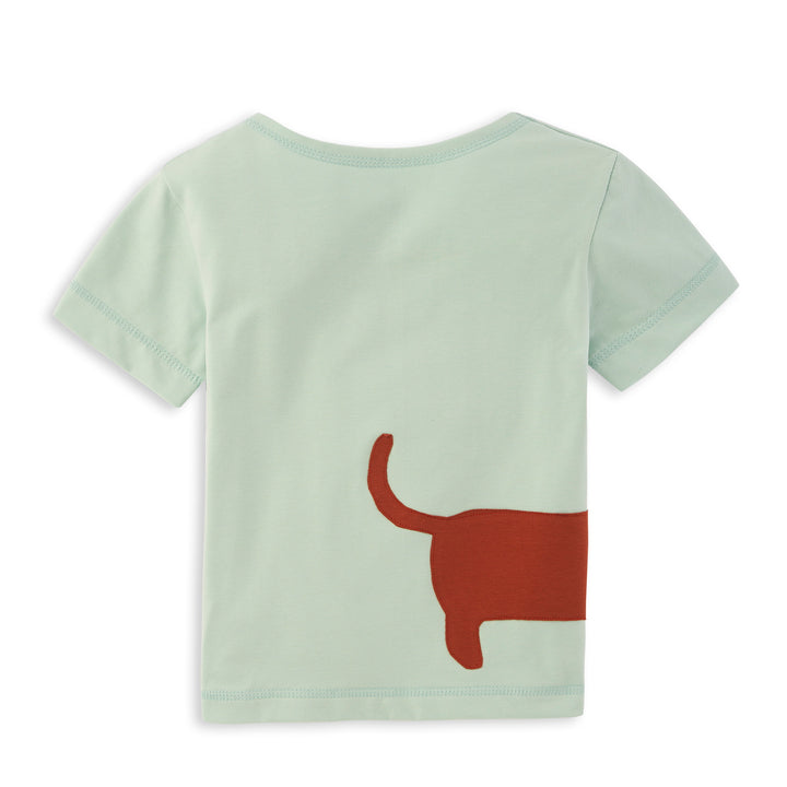 Kinder T Shirt für Mädchen aus Bio Baumwolle mit Dackel von internaht aus Dresden (Rückseite)