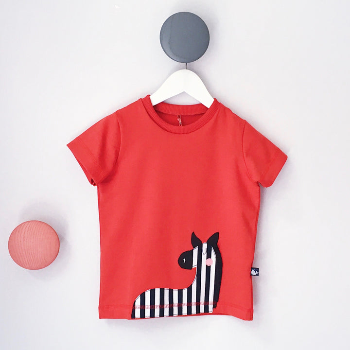 Kinder T-Shirt mit Zebra-Applikation aus Biobaumwolle von internaht
