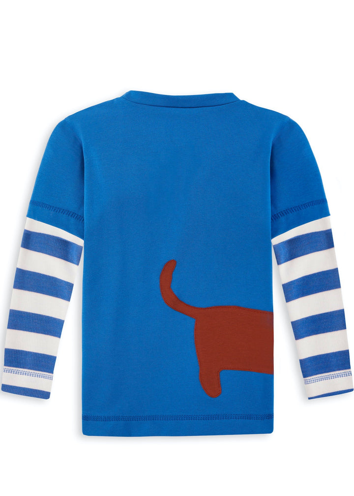 Langarmshirt für Kinder aus Bio Baumwolle mit Dackel für Jungen und Mädchen von internaht aus Dresden (Rückseite)