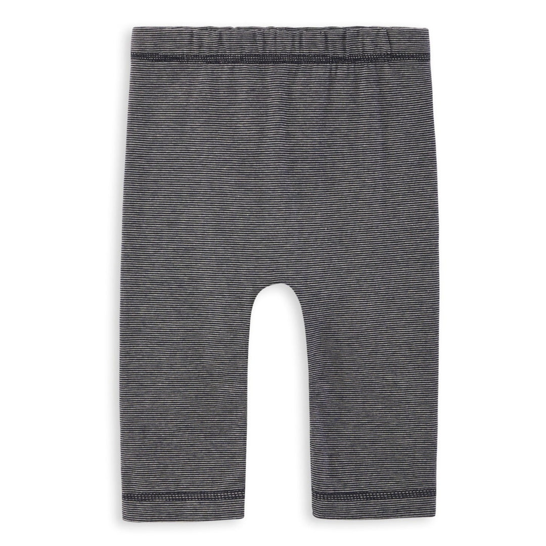 Leichte blau weiß gestreifte Baby Hose für den Sommer aus Bio Baumwolle#color_navy