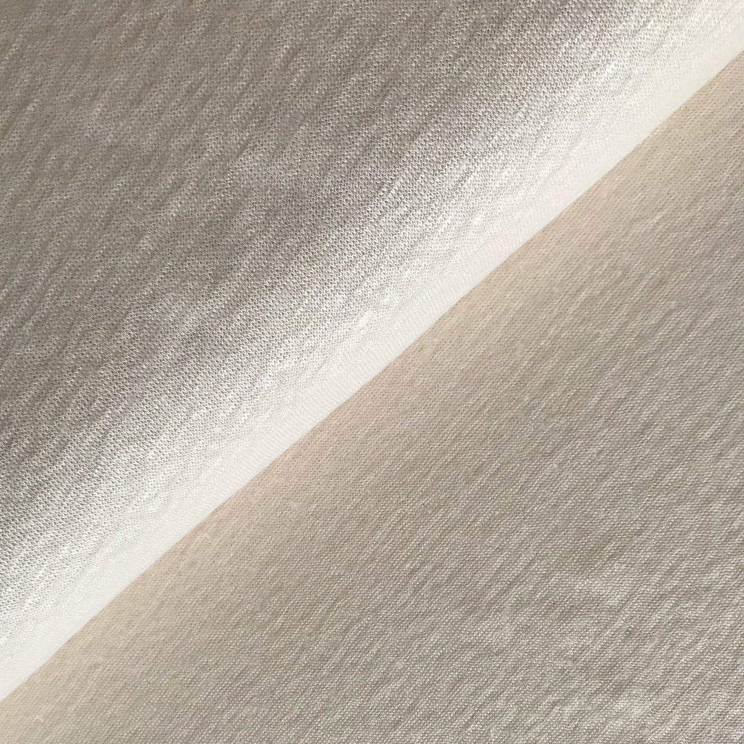 Leinen Jersey Strick aus 100% Leinen in Creamy White