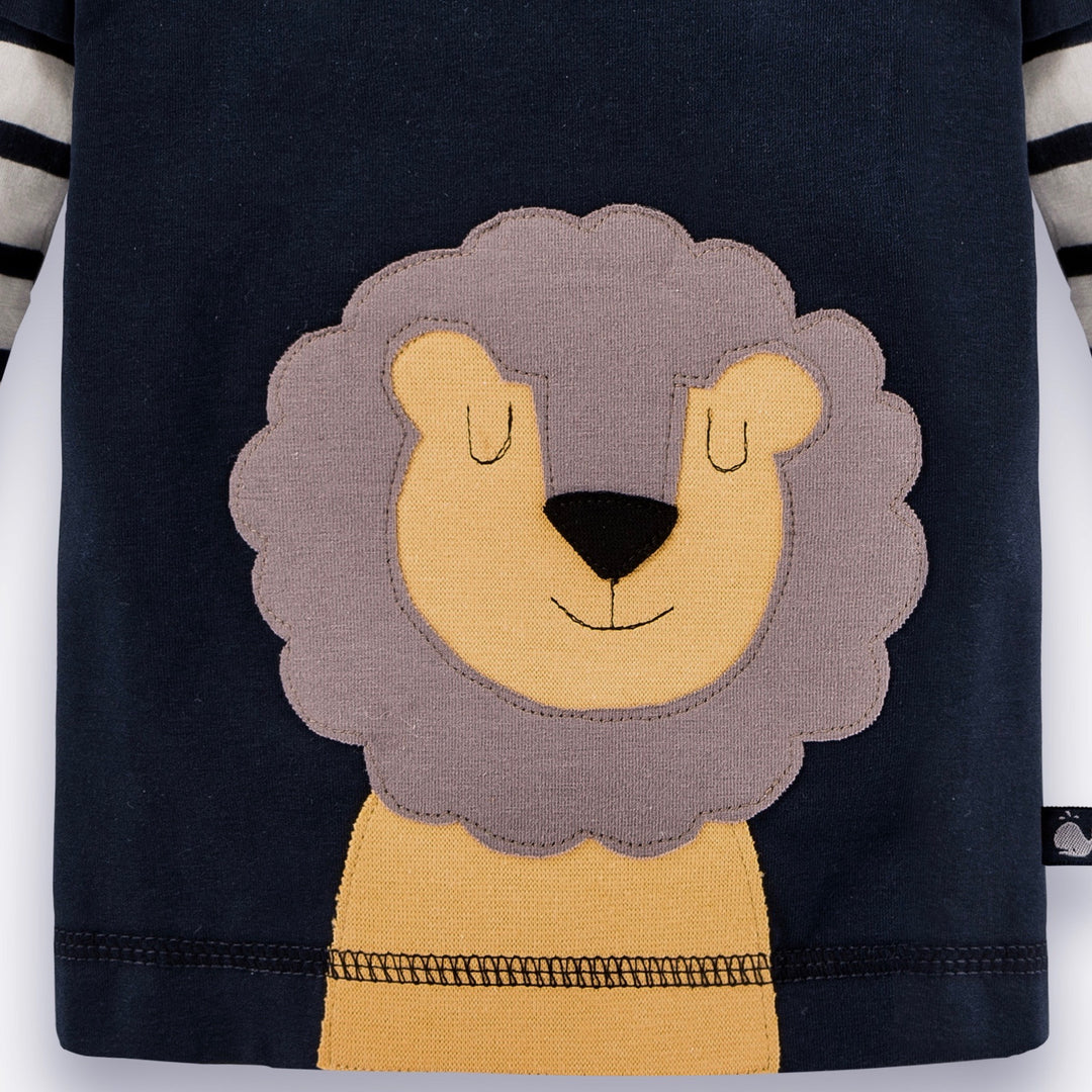 Loewen-Shirt für Kinder mit aufwändiger Applikation aus Bio Baumwolle von internaht