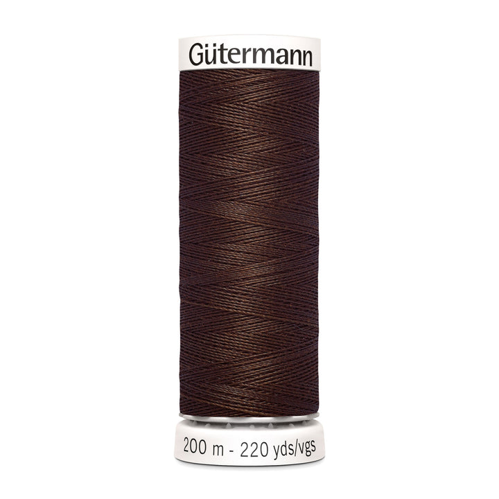 Nähgarn Gütermann - Braun - Schoko - Allesnäher Polyester-Nähgarn auf 200m Spule online kaufen