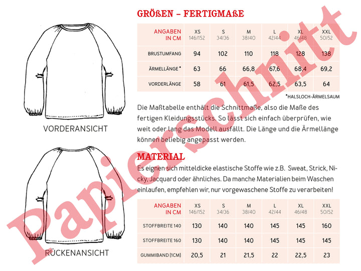 Schnittmuster Damen - Sweater Frau Caja von Schnittreif kaufen