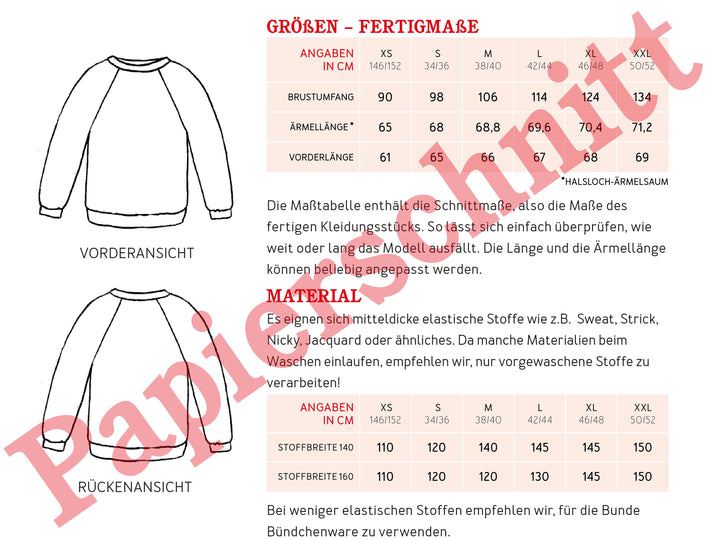 Schnittmuster Damen - Sweater Frau Svenja von Schnittreif kaufen