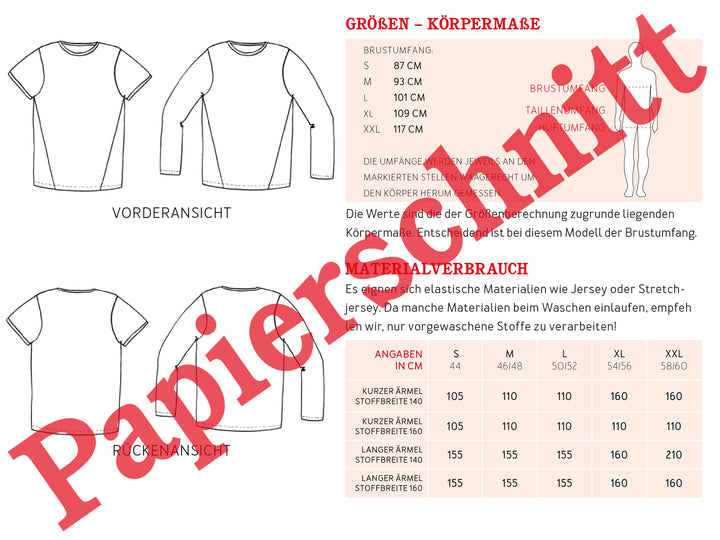 Schnittmuster Herren - Shirt HerrBela von Schnittreif kaufen