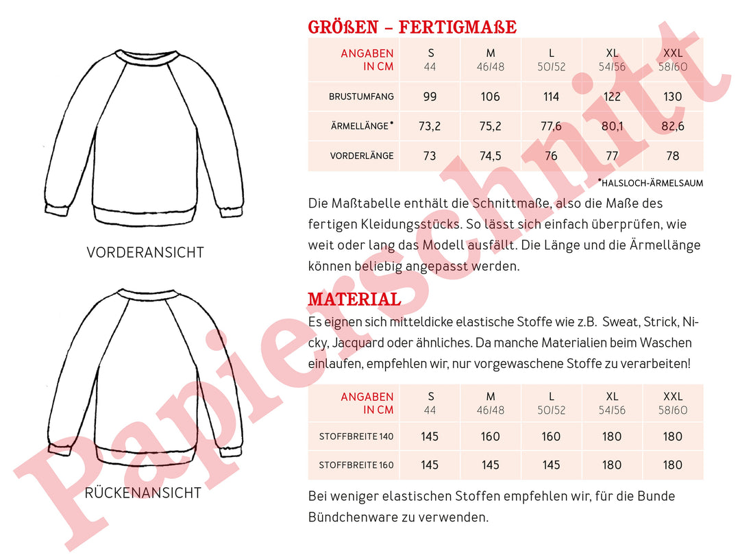 Schnittmuster für Herren - Sweater Herr Sven von Schnittreif kaufen