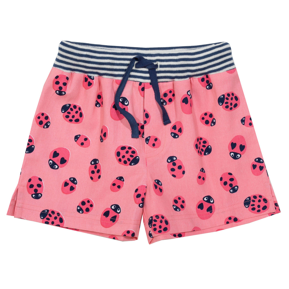 Sommer Shorts für Mädchen mit Marienkäfer aus Biobaumwolle