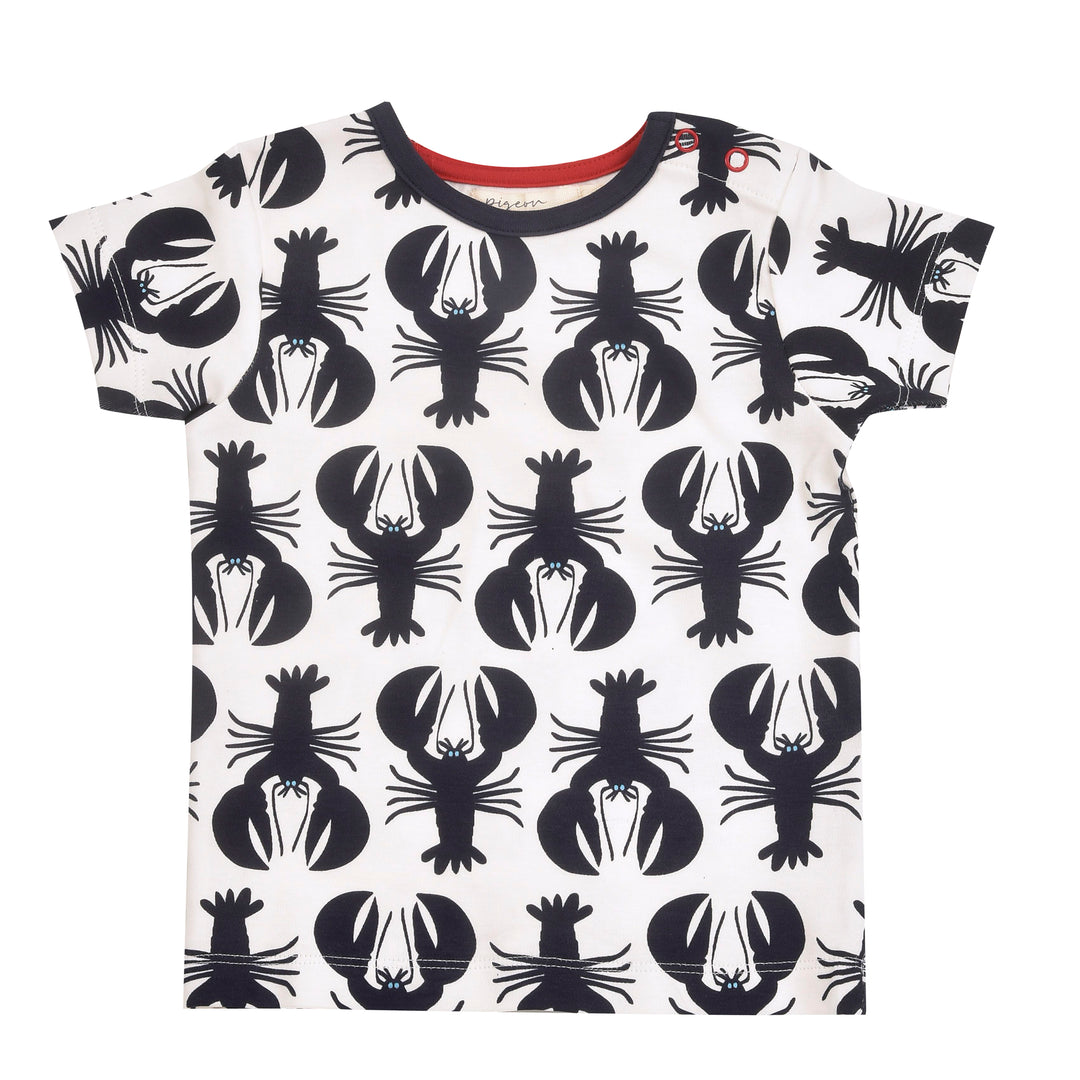 T-Shirt für Kinder Lobster Navy aus 100% Biobaumwolle von pigeon