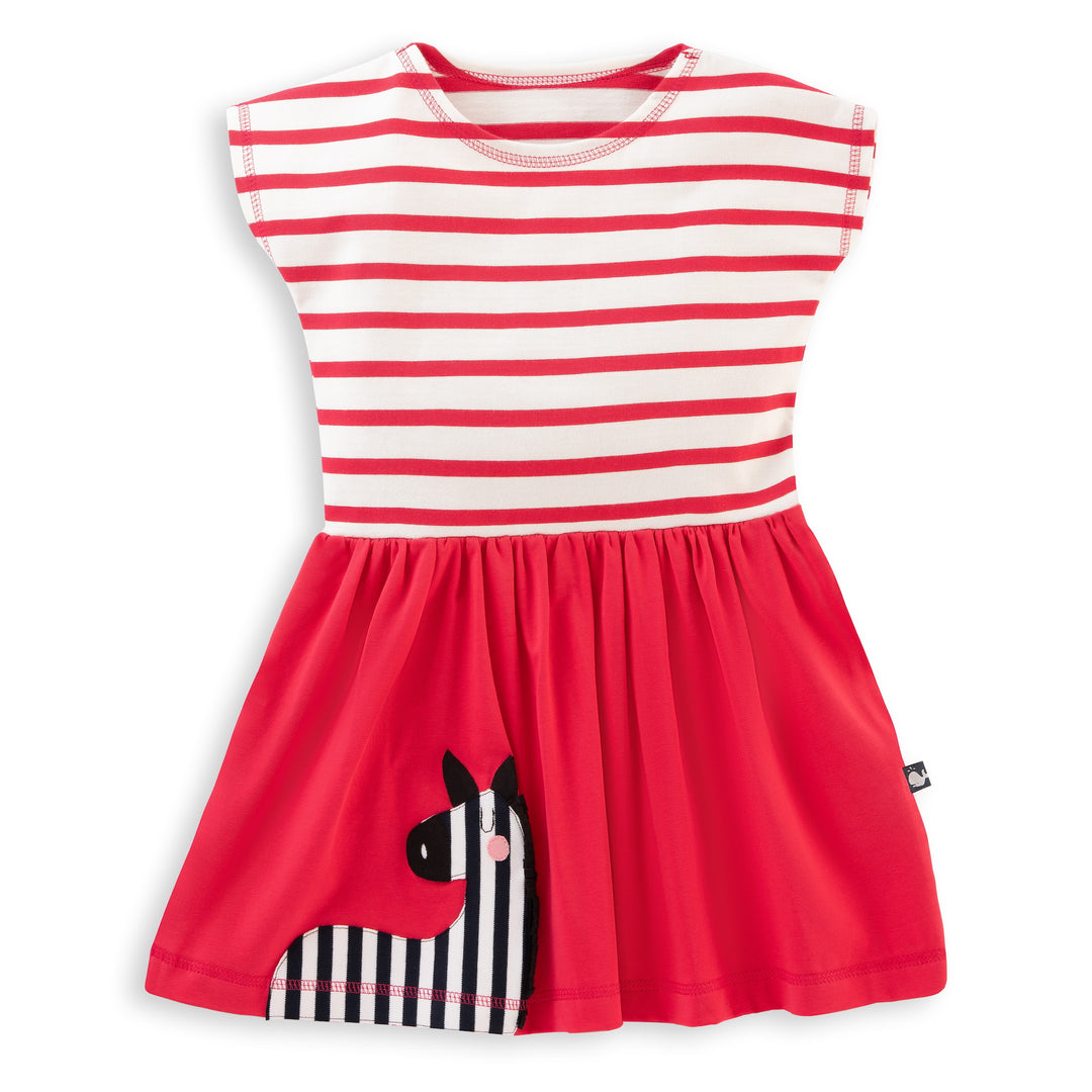 Sommerliches T-Shirt Kleid mit Applikation Zebra aus Bio Baumwolle von internaht