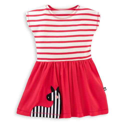 T-Shirt Kleid mit Applikation - Zebra